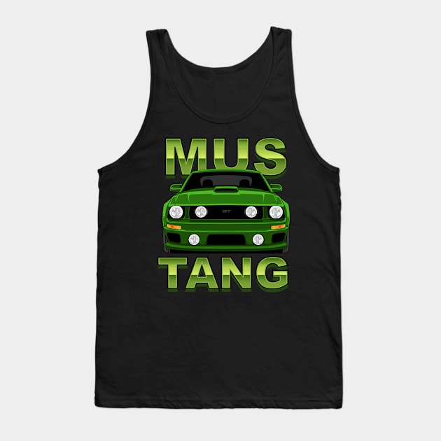 Green Mus Tang American Muscle Vehicle 2009 GT Tank Top by yourcar.art